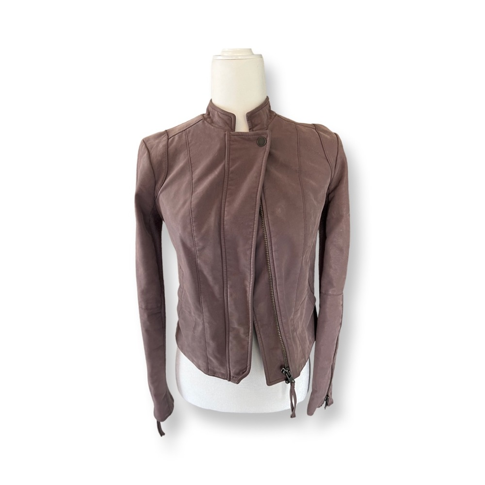 Free People Mauve/Dusty Pink Moto-style jacket.